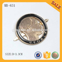 MB631 Custom Metal Clothing Hang Tags Metal Engraved Logo Label Tag For Handbag